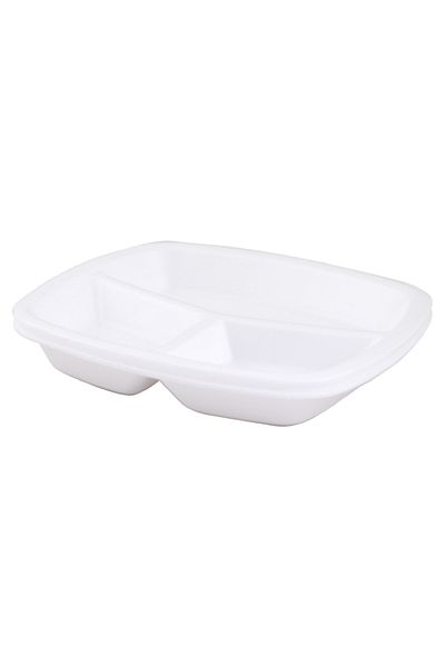 ÇELİKPENÇE 200 Pieces 3-Compartment Foam Table Dish Plates