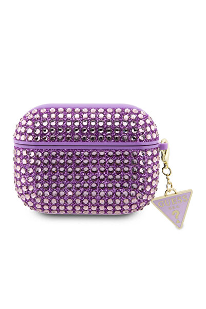 Guess Airpods Pro 2 Uyumlu Kılıf Guess Lisanslı Parıltılı Taş Kaplamalı Üçgen...