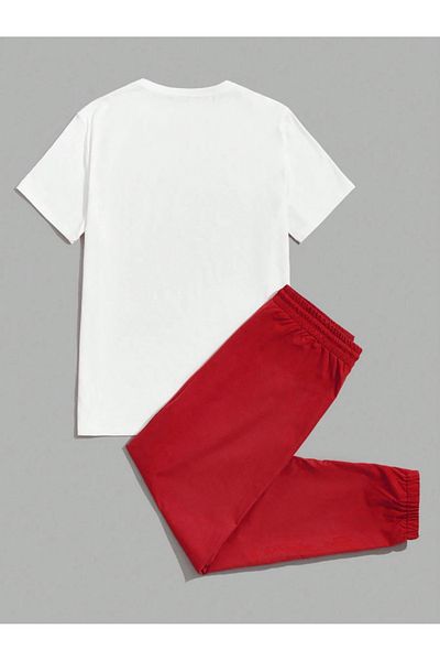 Revasser Unisex Άνδρες/Γυναικείες κάθε φορά Προσαρμοσμένη εμπριμέ πολύχρωμη βαμβακερή μπλούζα Jogger στο κάτω επάνω μέρος