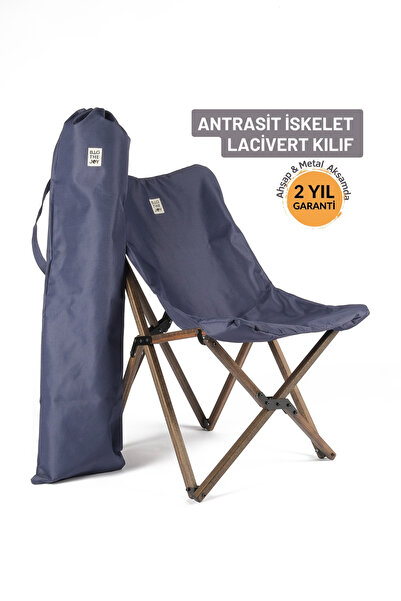 Bag The Joy Ahşap Katlanır Kamp Sandalyesi |Bahçe, Piknik, Balkon | Çantalı -...