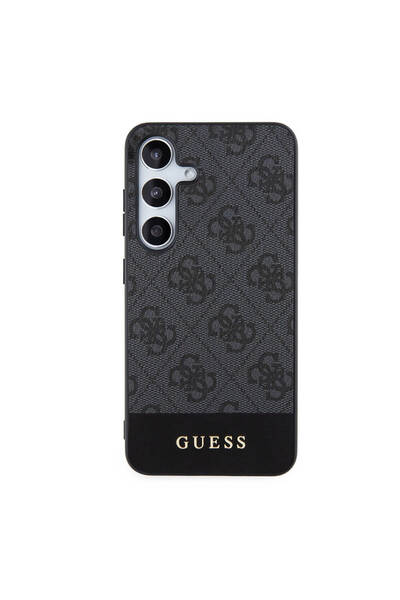 Guess Galaxy S24 Uyumlu Kılıf Guess Lisanslı PU Deri Şerit Logo Dizaynlı Kapa...