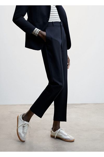 MANGO Woman Pantaloni din stofă cu croială dreaptă