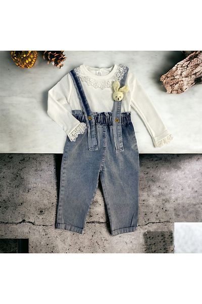 CRAX Costum cu pantaloni din denim cu bretele