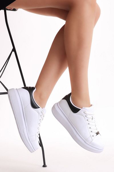 Tonny Black Unisex Λευκά Μαύρα Αθλητικά Παπούτσια V2alx