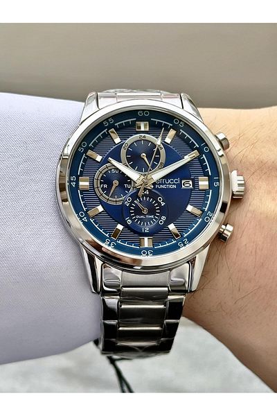 Ferrucci Men's Multifunctional Metal Band Wristwatch