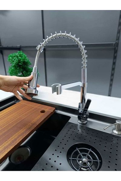 FLEKO Spring Silver-Black 2 Function Outlet Battery for Kitchen