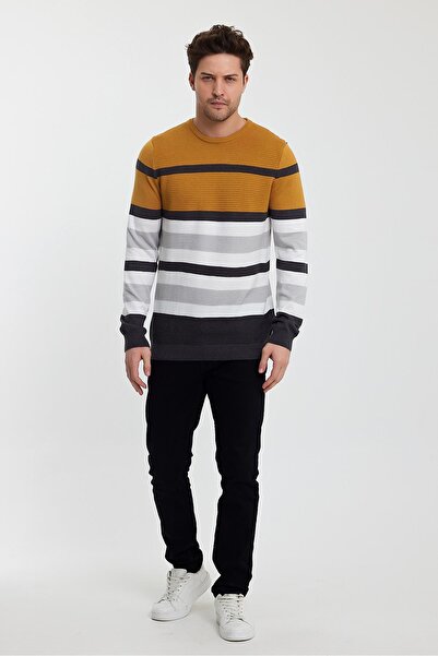 ALEXANDERGARDI Alexandergardı Crew Neck Color Blocked Men's Sweater (E23-6710)