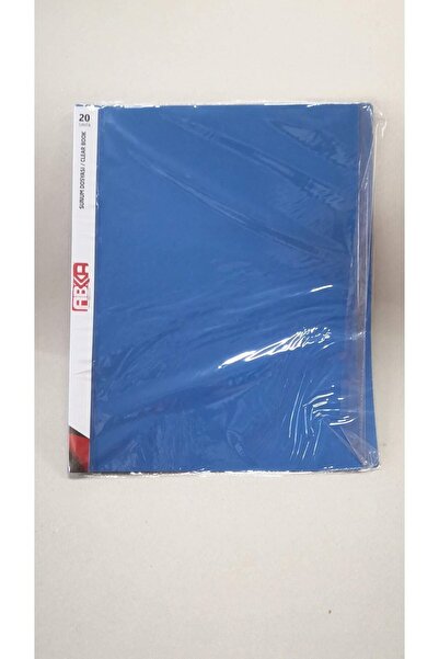 Abka Mavi Plastik Kapaklı 20li Sunum Dosyası Şeffaf Yapraklı