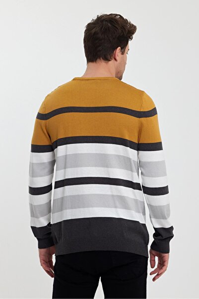 ALEXANDERGARDI Alexandergardı Crew Neck Color Blocked Men's Sweater (E23-6710)
