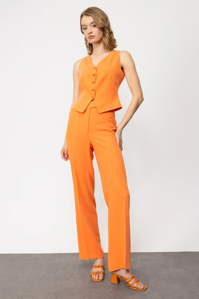 Ekol Yüksek Bel Bol Paça Pantolon Siyah