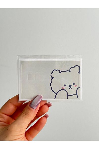 Planet Butik Cute Bear Card Covering Sticker
