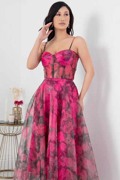 PULLIMM DNS1579 Model Strappy Tulle Dress