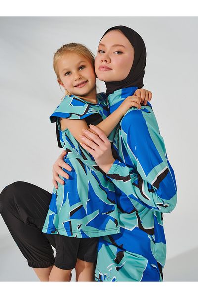 ALFASA Costum de baie pentru copii cu model cu mâneci zero și detaliu volantă