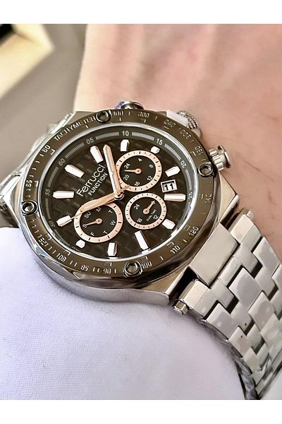 Ferrucci Men's Multifunctional Metal Band Wristwatch