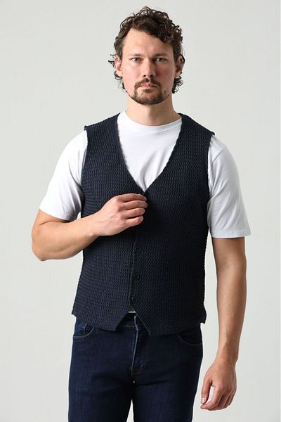 F&K 87000 V-Neck Buttoned Knitwear Vest