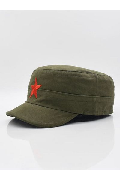 Köstebek Castro Hat Che Guavera Starry Khaki Hat