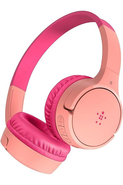 Belkin SoundForm Mini Kids - سماعة رأس لاسلكية للأطفال باللون الوردي