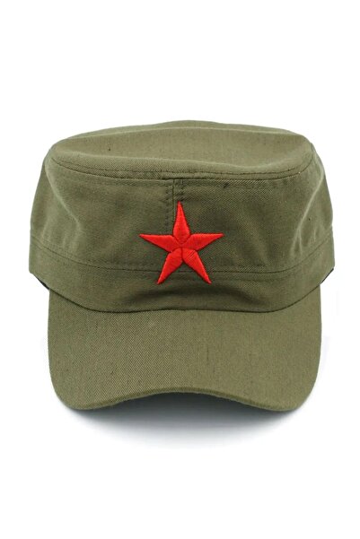 Köstebek Castro Hat Che Guavera Starry Khaki Hat