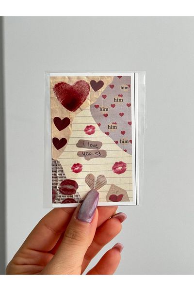 Planet Butik Kiss Love Card Covering Sticker