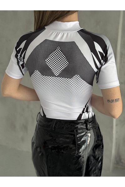 Touz Moda Bluză crop crop cu imprimeu digital