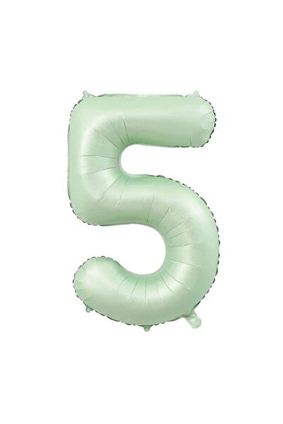 parti sürprizi بالون فويل ريترو 5 أرقام باللون الأخضر المائي
