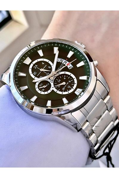 Ferrucci Men's Multifunctional Metal Band Wristwatch