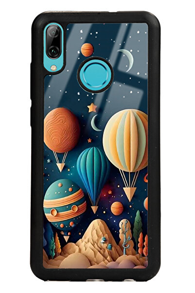 Spoyi Huawei P Smart (2019) Astral balonlar Tasarımlı Glossy Telefon Kılıfı