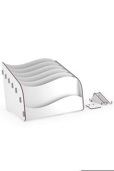 Mingitav White Wavy Desktop Organizer - Document Shelf