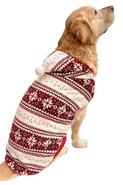 Petza Dog Big Breed Sweater Pompom Fleece Claret Red