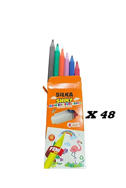 Silka SHINY YARIM BOY 6'LI KURU BOYA  ( 48 ADET )