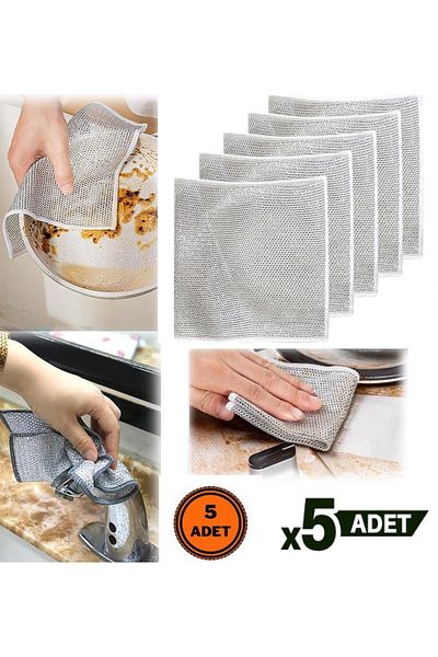 mrtbilisim 5 Pieces of Safe Soft Wire Cloth - Anti-Scratch and Non-Stick, Multi-Purpose for Pot