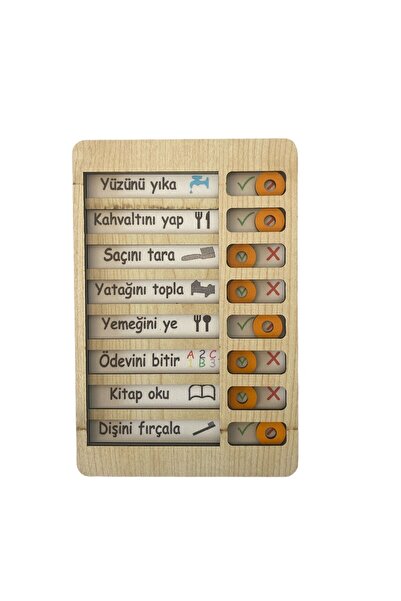 EveFix Çocuklar İçin Yapılacaklar Listesi Ahşap Planlayıcı Taşınabilir Günlük...