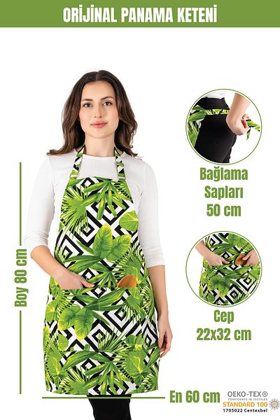 Morlay Transparent Kitchen Apron with Waterproof and Stain Resistant Fabric and 2 Pockets and Strap - 60X80Cm