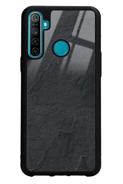 Spoyi Oppo Realme C3 - 5i Siyah Mermer Tasarımlı Glossy Telefon Kılıfı