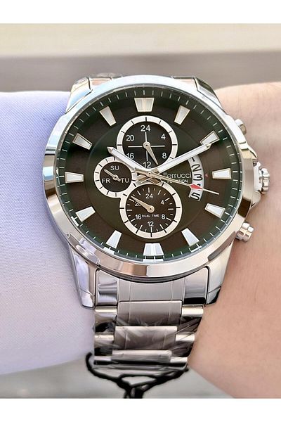 Ferrucci Men's Multifunctional Metal Band Wristwatch