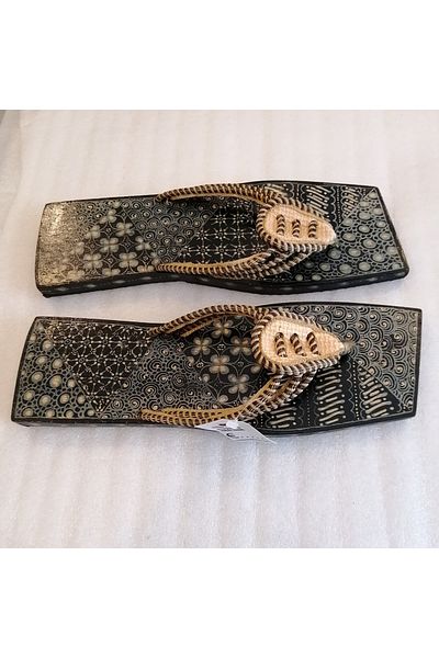 Butik Tülin صناعة يدوية أصلية للجنسين - ربطة عنق خشبية خفيفة، شريط بيج بني، شباشب، إندونيسيا