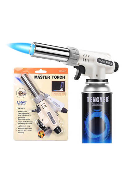 Tograt Torch M-962c 1300 Derece Kamp Mutfak Doldurulabilir Alev Çakmak Isı Tabancası Pürmüz