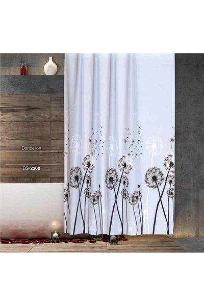 Zethome 2x120x200 Διπλό Πτερύγιο Δαχτυλίδι Δώρο Κουρτίνα Καμπίνας Ντους - Μπάνιο 2200