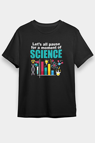 Darkhane تي شيرت علم الفيزياء والكيمياء والبيولوجيا باللون الأسود للجنسين للأ...