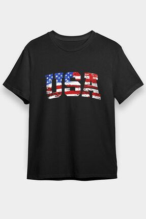 Darkhane ABD USA Amerika Siyah Unisex Ti ort T Shirt Fiyat Yorumlar Trendyol
