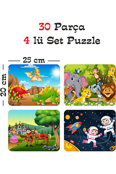 gift plus 30 Parça Ahşap Eğitici Yapboz Puzzle Seti