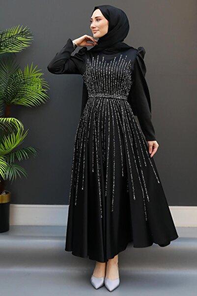 GİZ AGİYİM Βραδινό φόρεμα Sun Hijab Μαύρο