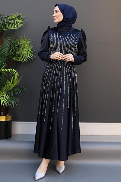 GİZ AGİYİM Βραδινό φόρεμα Sun Hijab Navy Blue