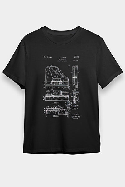 Darkhane Piyanist Piyano Siyah Unisex Çocuk Tişört T-Shirt