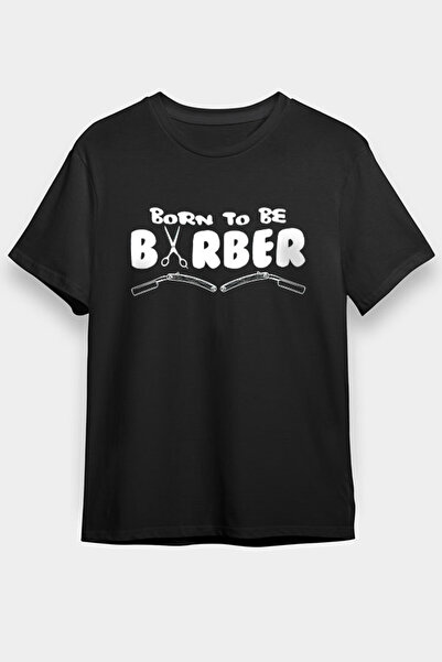 Darkhane تي شيرت أسود للجنسين من Born to Be a Barber