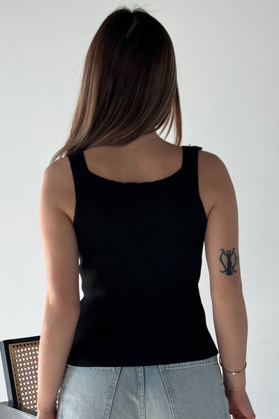 MODAGEN Women's Chest Accessory Detailed Sling Knitwear Blouse