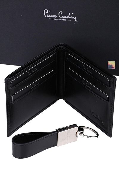 Pierre Cardin Black Wallet - Keychain Set Ca01