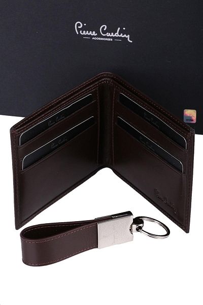 Pierre Cardin Brown Wallet - Keychain Ca03