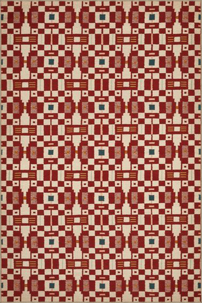 Rugs Modern Halı Red Geometric Creative Woven Base Carpet 4185