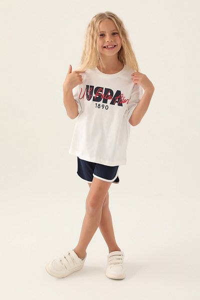 U.S. Polo Assn. Set pantaloni scurți supradimensionați pentru fete